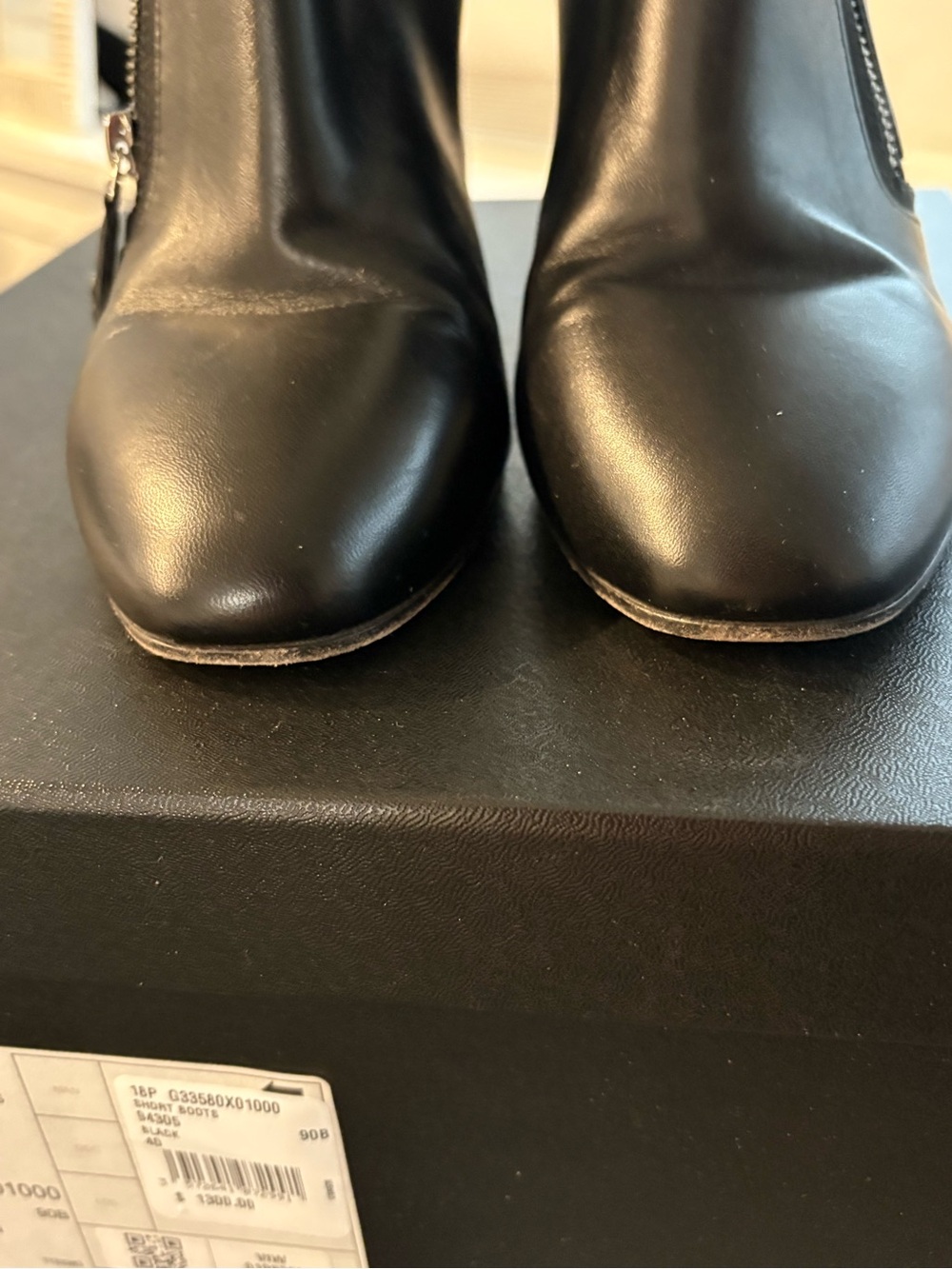 CHANEL Black Lambskin Quilted CC Heel Ankle Boots Size 40 - Picture 3 of 8